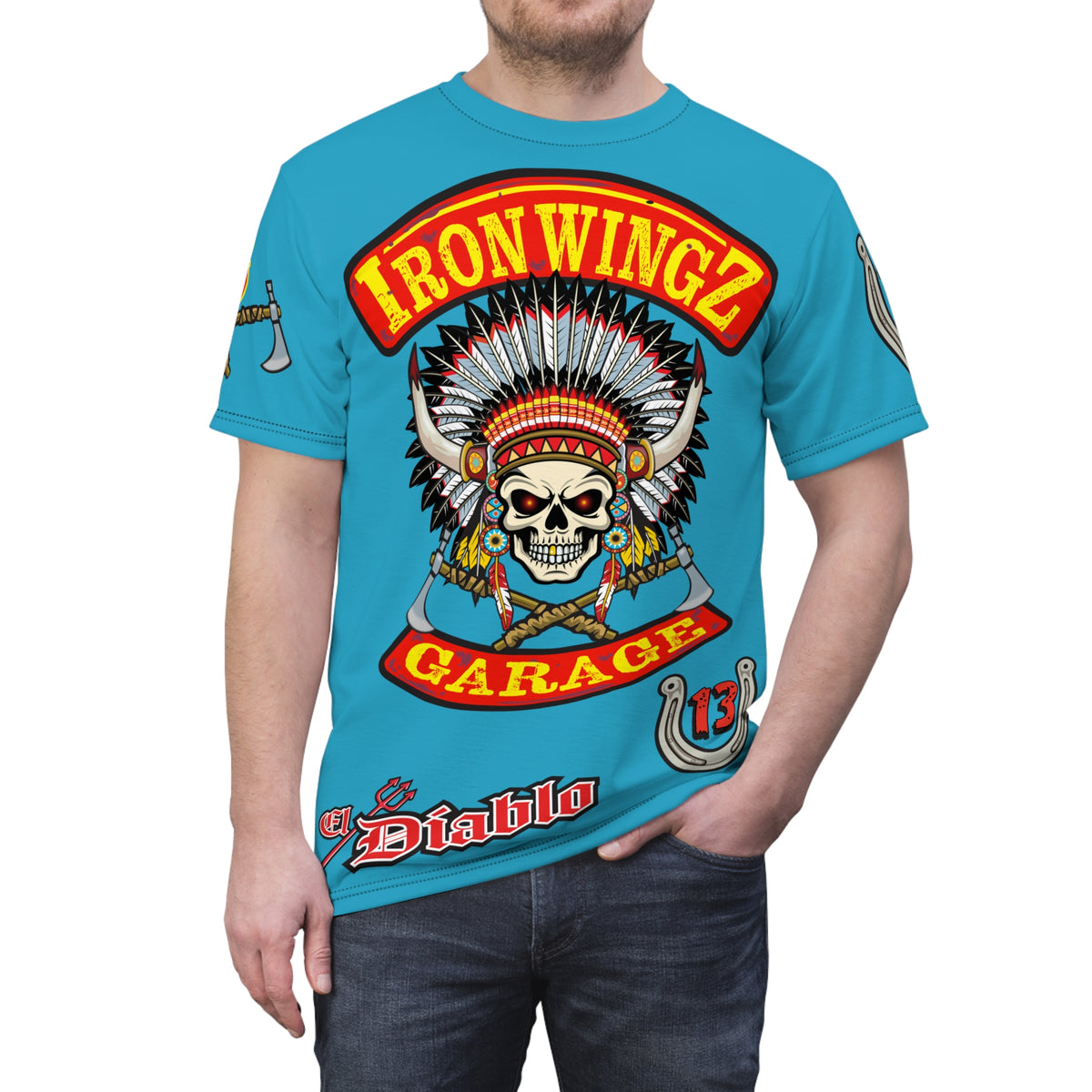 Iron Wingz Garage Warrior HiViZ Motorcycle Rider Super Tee