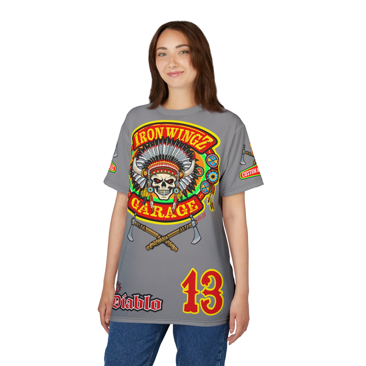 Iron Wingz Garage HiViZ Motorcycle Rider Super Tee