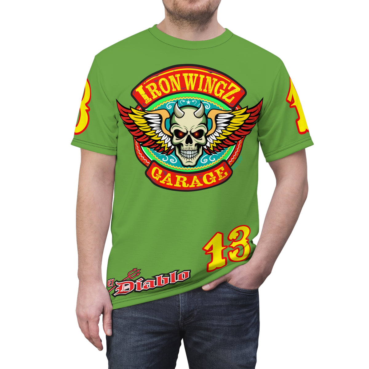 Iron Wingz Garage HiViz Super T - Hardcore Motorcycle Riders Cut- Soylent Green  ( Limited Edition )