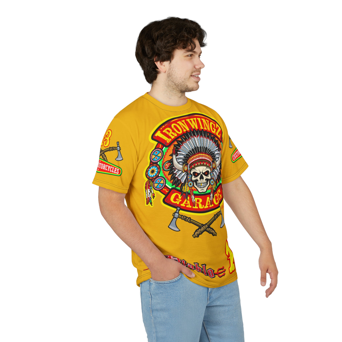 Iron Wingz Garage HiViZ Motorcycle Rider Super Tee