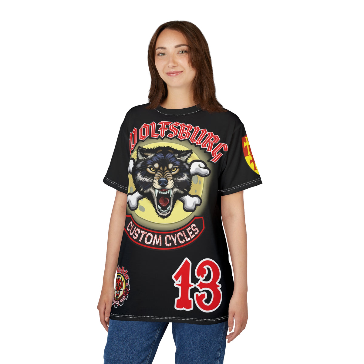 Wolfsburg Custom Cycles HiViz Graphic Super Tee for Bikers