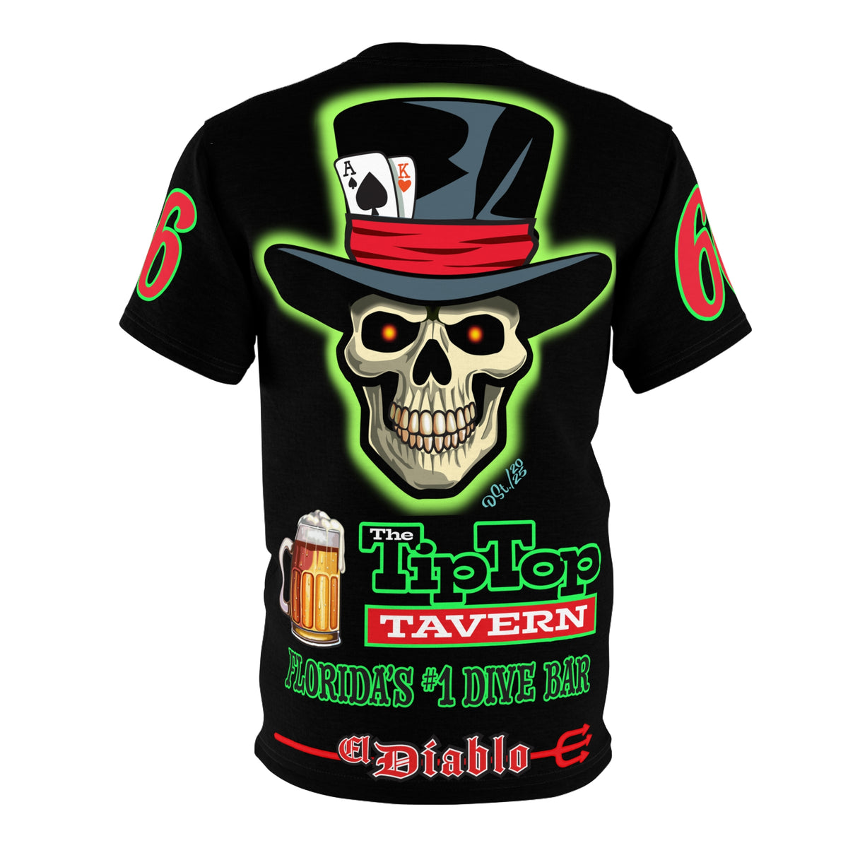 SRT Tip Top Tavern Dive Bar Super Riding Tee (*Limited Edition) - Florida's Best Dive Bar, Bikes Beers Babes & Bros. - Honouring Biker Bar Tee