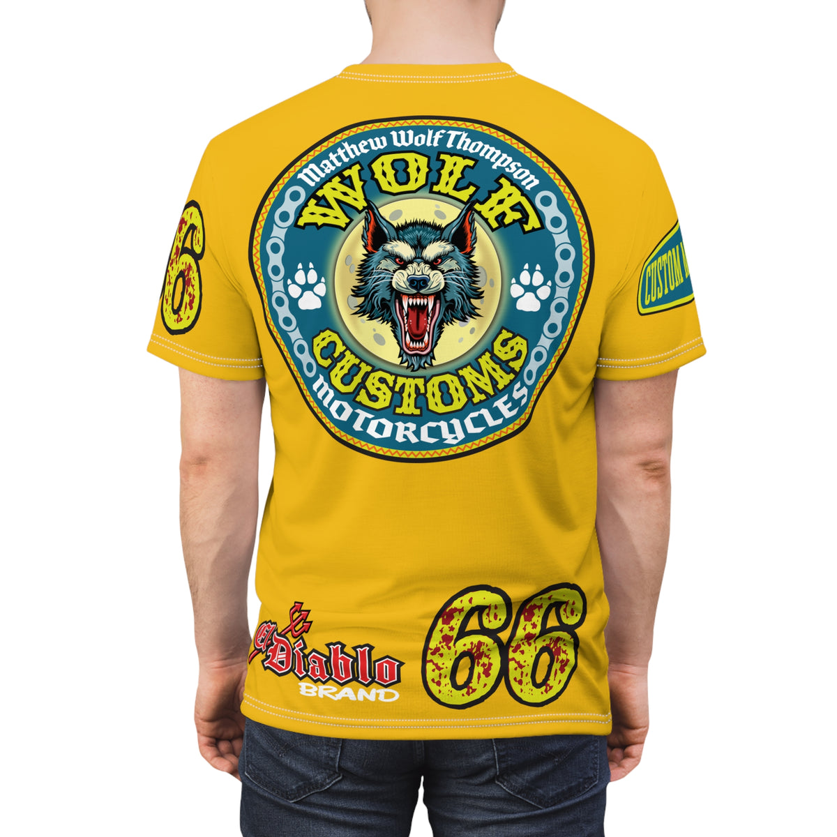MWT Wolf Customs '66 Graphic Super  Tee — Retro Motorcycle Club Shirt The Best Biker Riding Tee EVER !!!