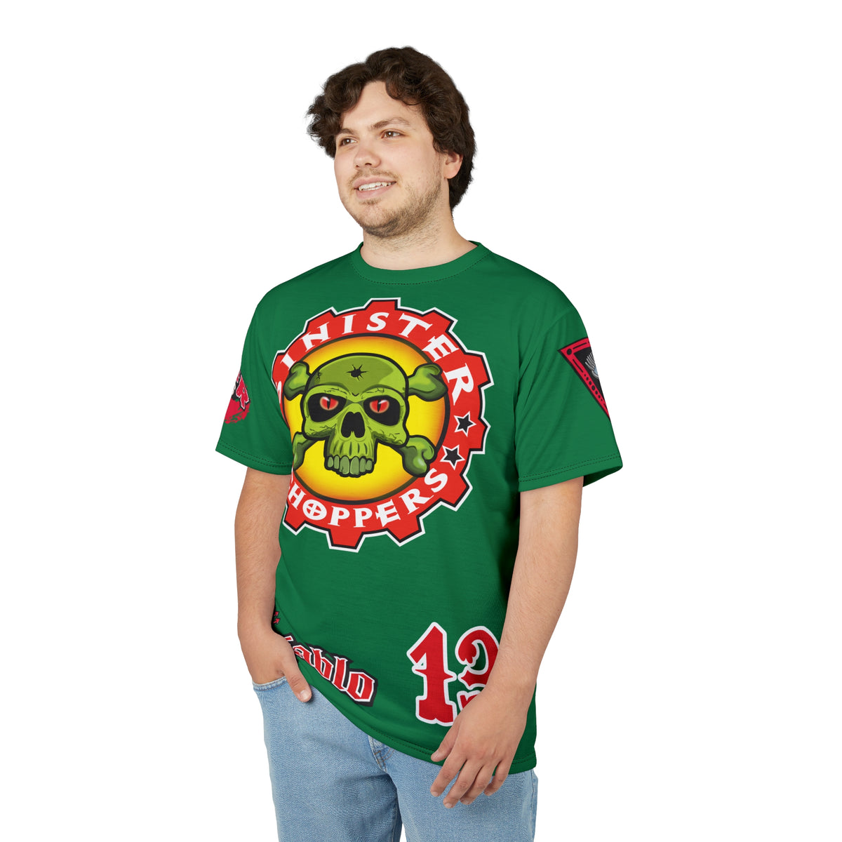 Sinister Choppers  Custom Designed Hunter Green HiViz Super Tee
