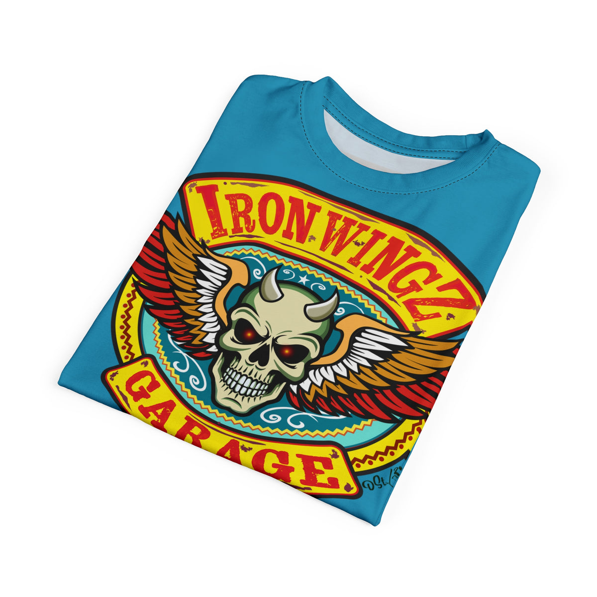 Iron Wingz Garage HiViz Super Tee, Unisex Graphic T-Shirt, Rockabilly Style Shirt, Alternative Fashion Top, Perfect Gift for Bikers