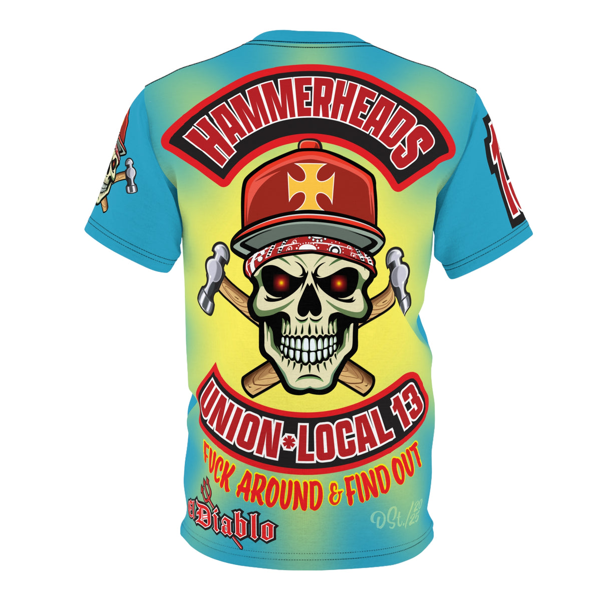Hammerheads Union Local 13 Electric Blue Tie- Dye Riding Tee
