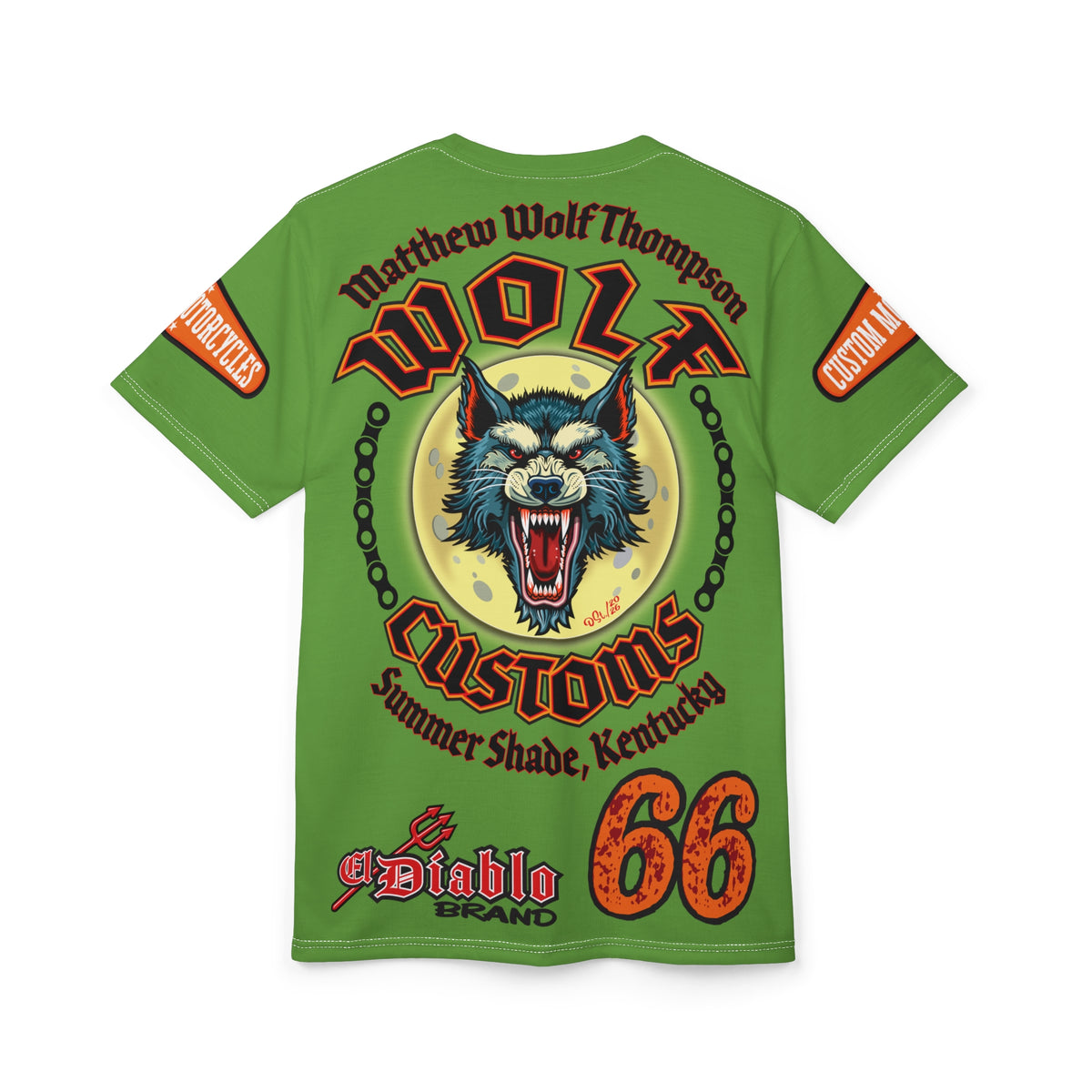 MWT Wolf Custom Motorcycles Super Tee — Viciously Cool High Performance Motorcycle Riding Shirt