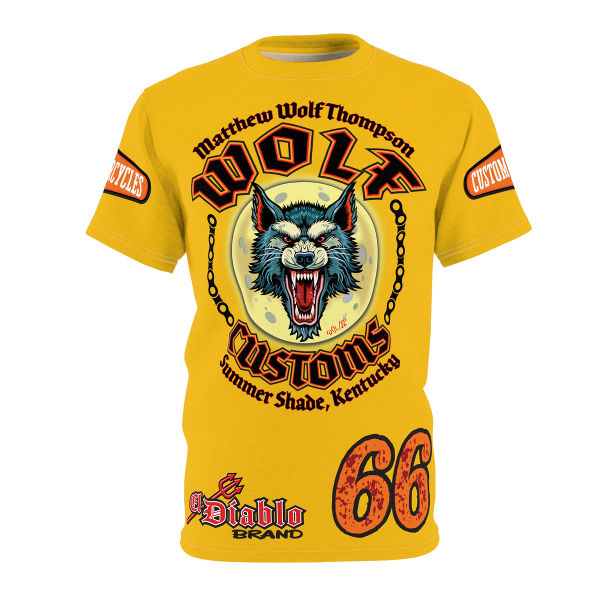 MWT Wolf Custom Motorcycles Super Tee — Viciously Cool High Performance Motorcycle Riding Shirt