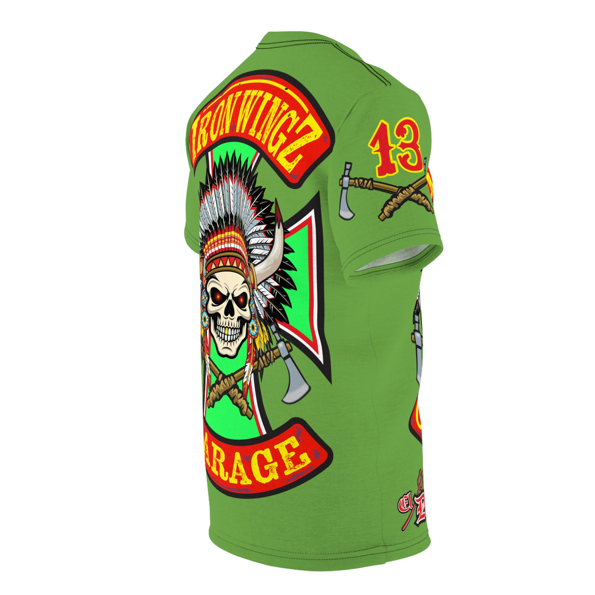 Iron Wingz Garage HiViZ Motorcycle Rider Super Tee
