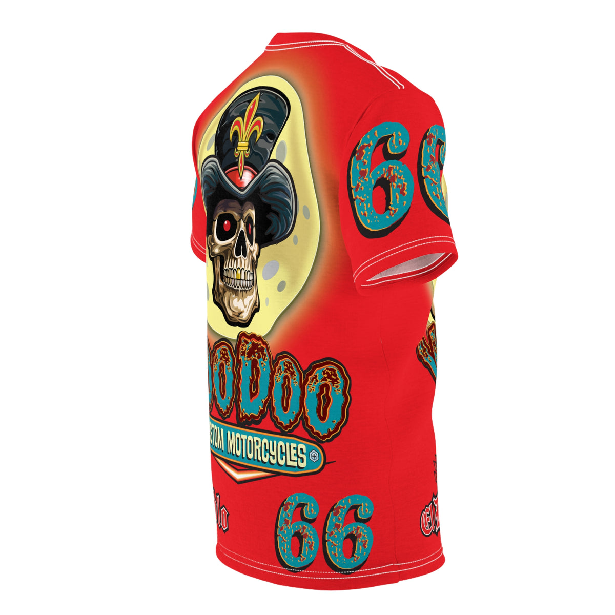 Voodoo Custom Motorcycles  Unisex HiViz Tee, Edgy Graphic Shirt, Motorcycle Apparel, Skull T-Shirt, Perfect for Bikers