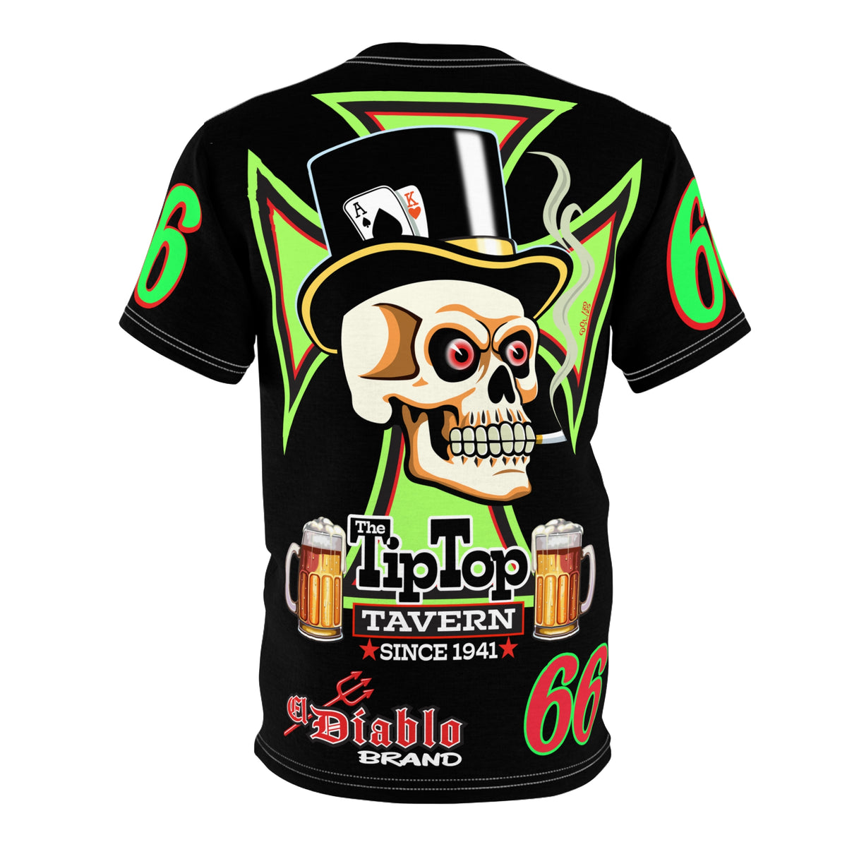 Tip Top Tavern Dive Bar Super Tee - Special Edition Lumina Green XL Graphics - America's Best Dive Bar - Bikes Beers Babes & Bros. - Biker Bar Tee
