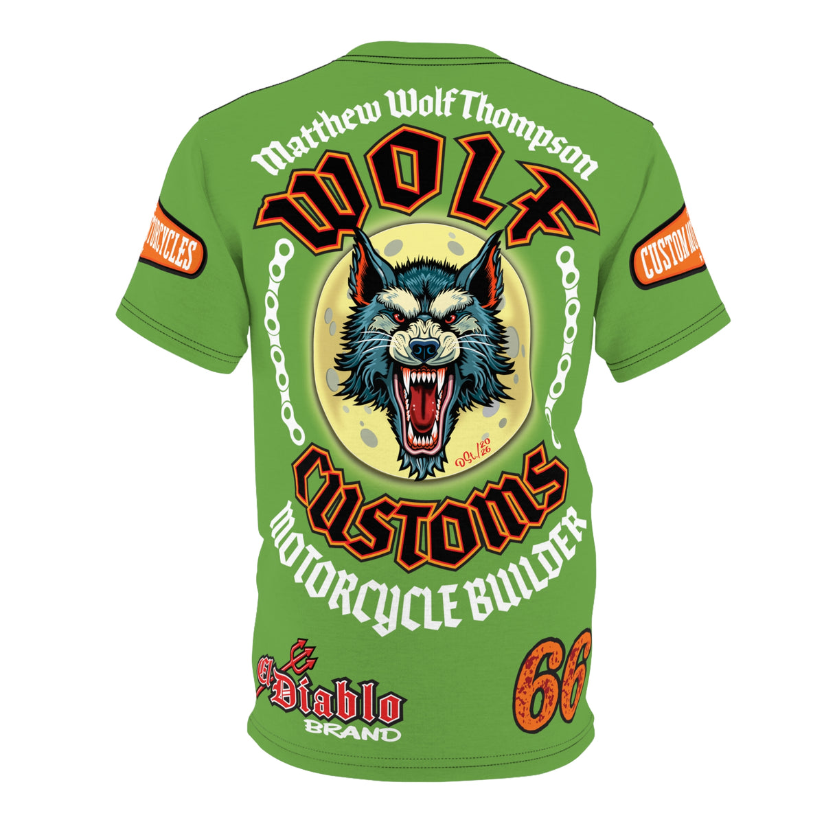 SRT MWT Wolf Custom Motorcycles Super Riding Tee - Viciously Cool High Performance Motorcycle Riding Shirt