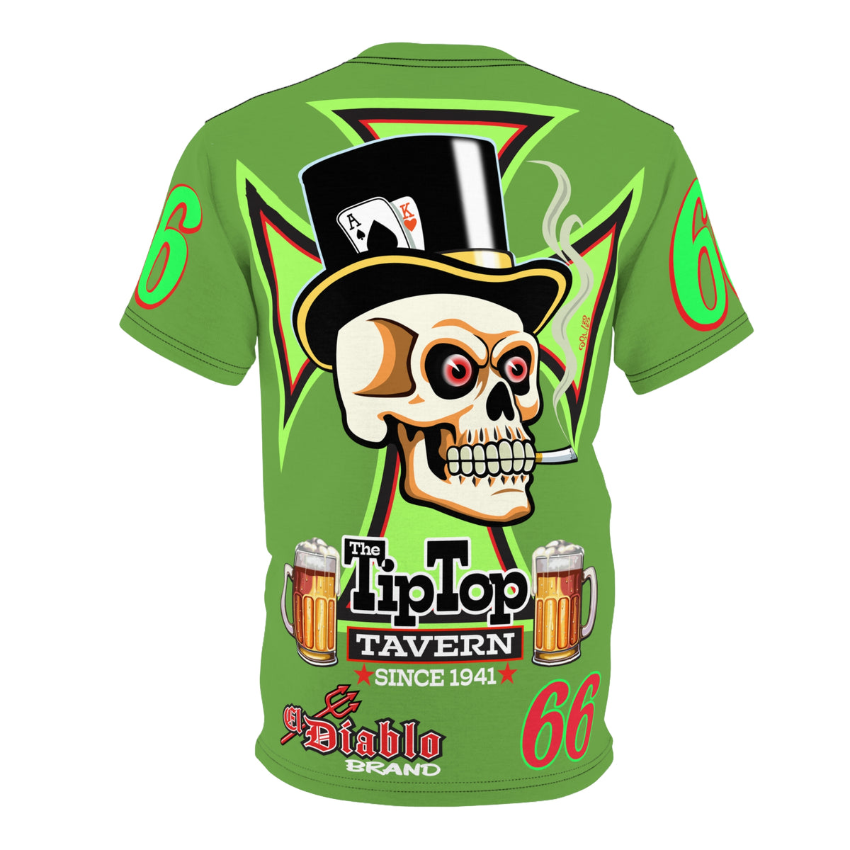 Tip Top Tavern Dive Bar Super Tee - Mean Green - Special Edition Graphics - America's Best Dive Bar - Bikes Beers Babes & Bros. - Biker Bar Tee