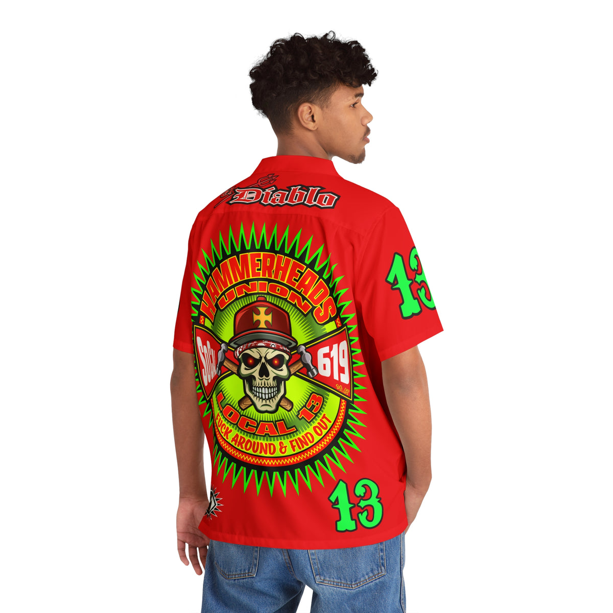 Big Bopper Men's Hawaiian Shirt - Loose, Comfortable Button Up Shirt for Easy Breezy Riding - Sizes to 5XL