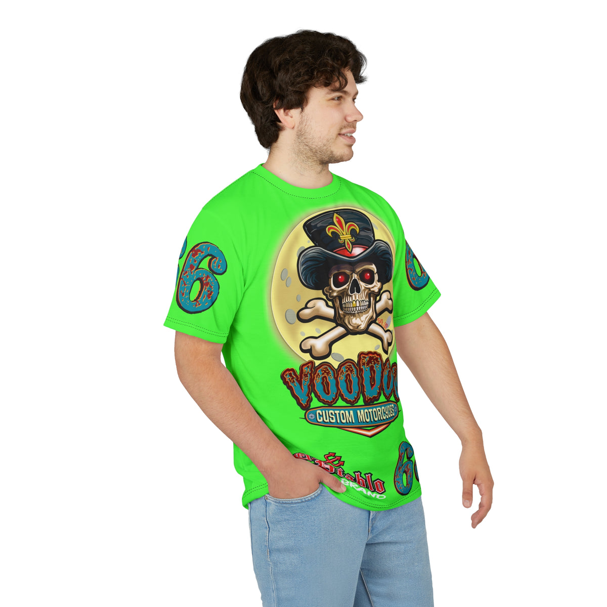 Very Special  Voodoo Customs HiViz Lumina Graphic Tee –  Edgy Style for Bikers