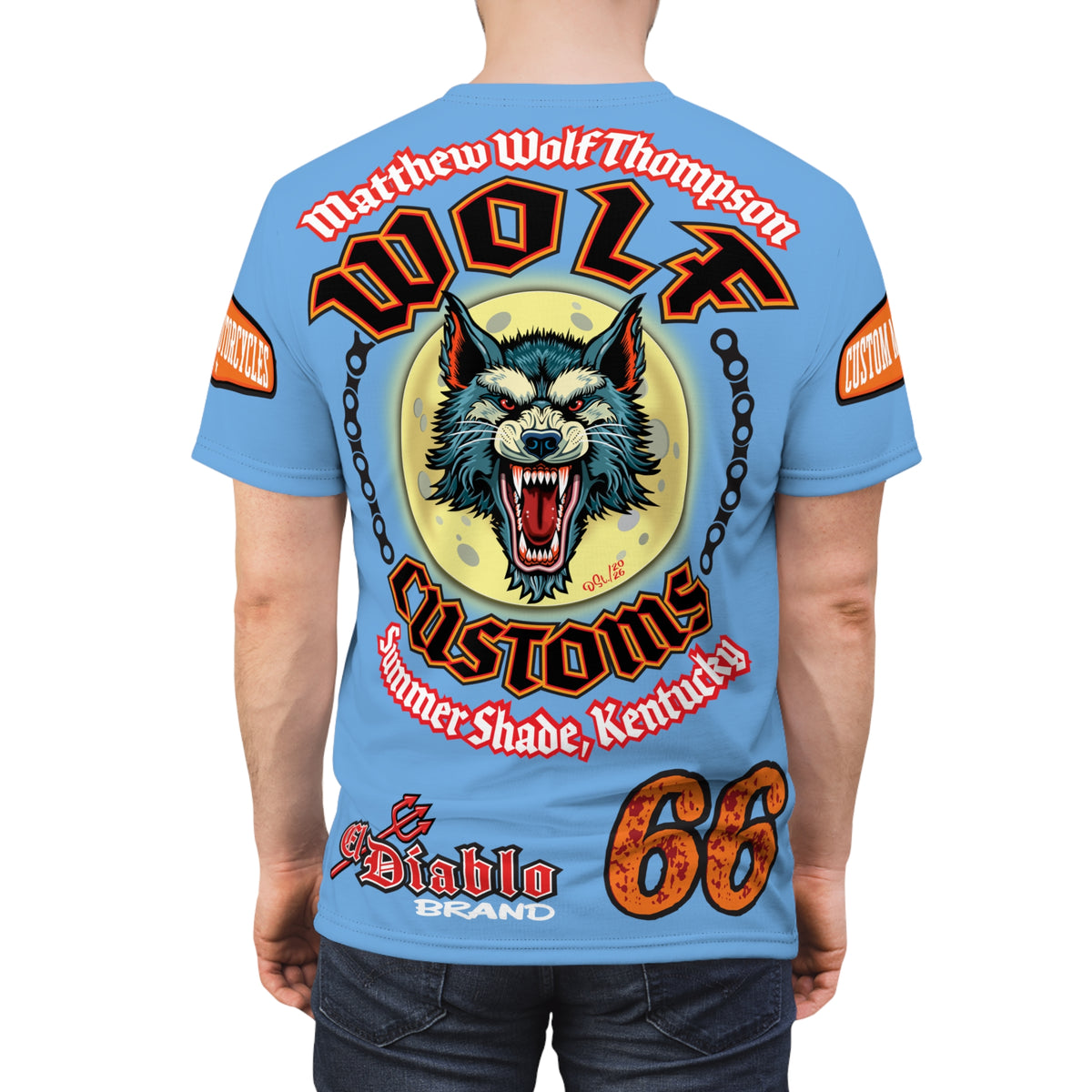 SRT MWT Wolf Customs Motorcycle Super Riding Tee — Viciously Cool High Performance Motorcycle Riding Shirt