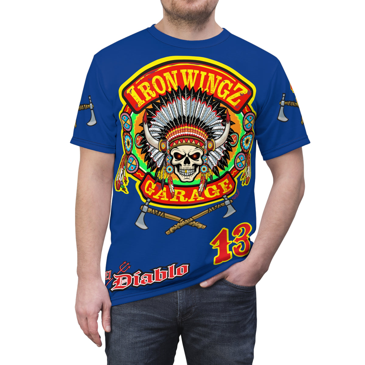 Iron Wingz Garage HiViZ Motorcycle Rider Super Tee