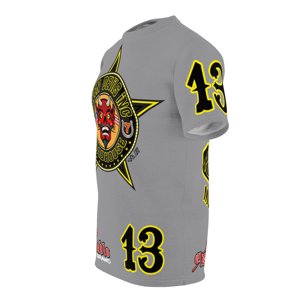 Seven Devils Inc. Roadhouse Black on Black Super Tee — Extreme Edgy Graphics - Bad Attitude Custom Biker Riding Gear