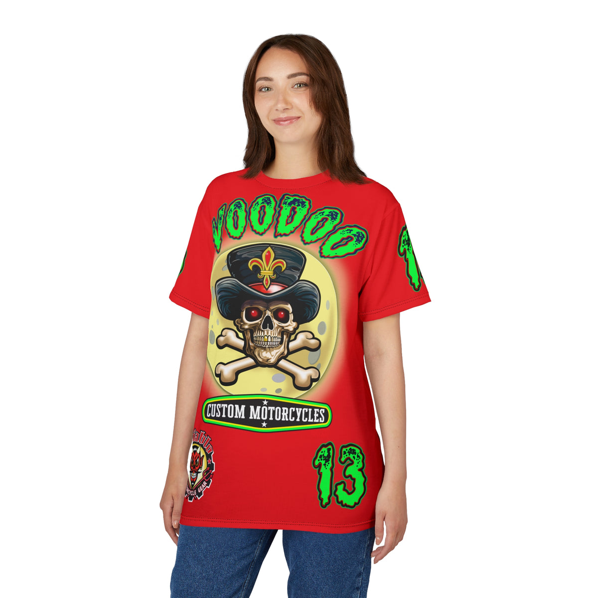 Voodoo Lucky 13 Motorcycle Ultimate HiViz Super Tee, XL Graphics , Custom Riding Apparel