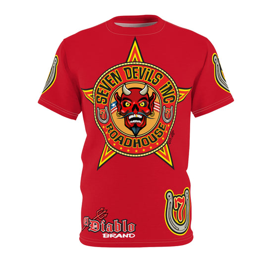 Seven Devils Inc. Roadhouse Deluxe HiViz Graphic Tee - Motorcycle Custom Riding Super Tee