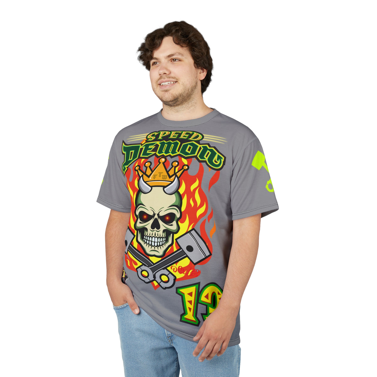 Speed Demon Hellfire HiViz Super Tee - THE Perfect Motorcycle Riding Tee - High Comfort & Perfect Fit Super Tee