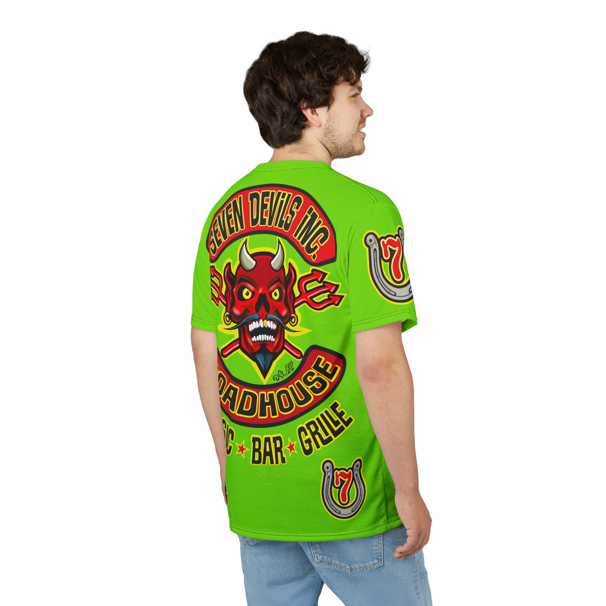 Very Special Seven Devils Inc. Roadhouse HiViz Graphic Tee - Motorcycle Custom Riding Super Tee