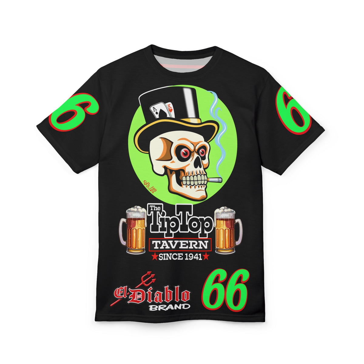 Tip Top Tavern Dive Bar Super Tee - Special Edition Black is Back + XL Graphics - America's Best Dive Bar - Bikes Beers Babes & Bros. - Biker Bar Tee