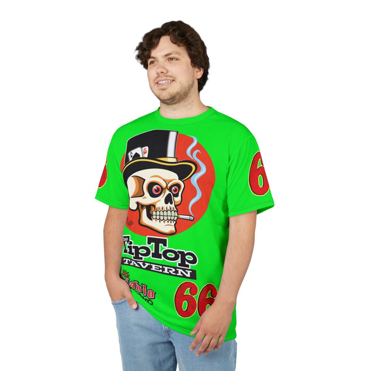 VERY SPECIAL Tip Top Tavern Dive Bar -HiViZ Lumina Green Super Riding Tee (*Limited Edition) - Florida's Best Dive Bar, Bikes Beers Babes & Bros. - Honouring Biker Bars