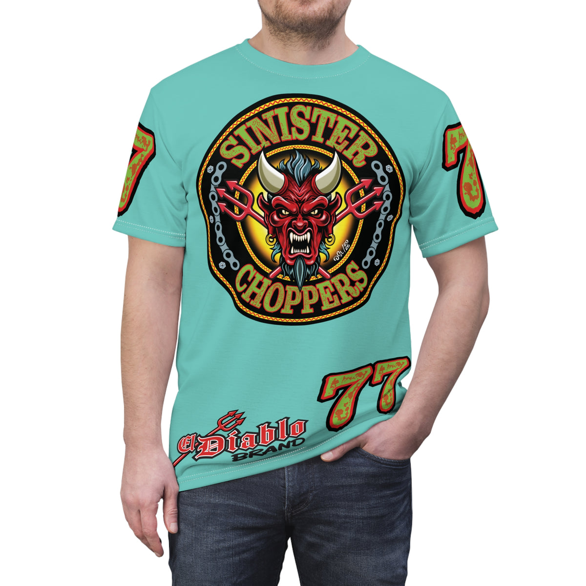 Sinister Choppers BLACKHAWK MIAMI SPECIAL SUPER T— Ride Cool, Look Cool in our Best Super Tee