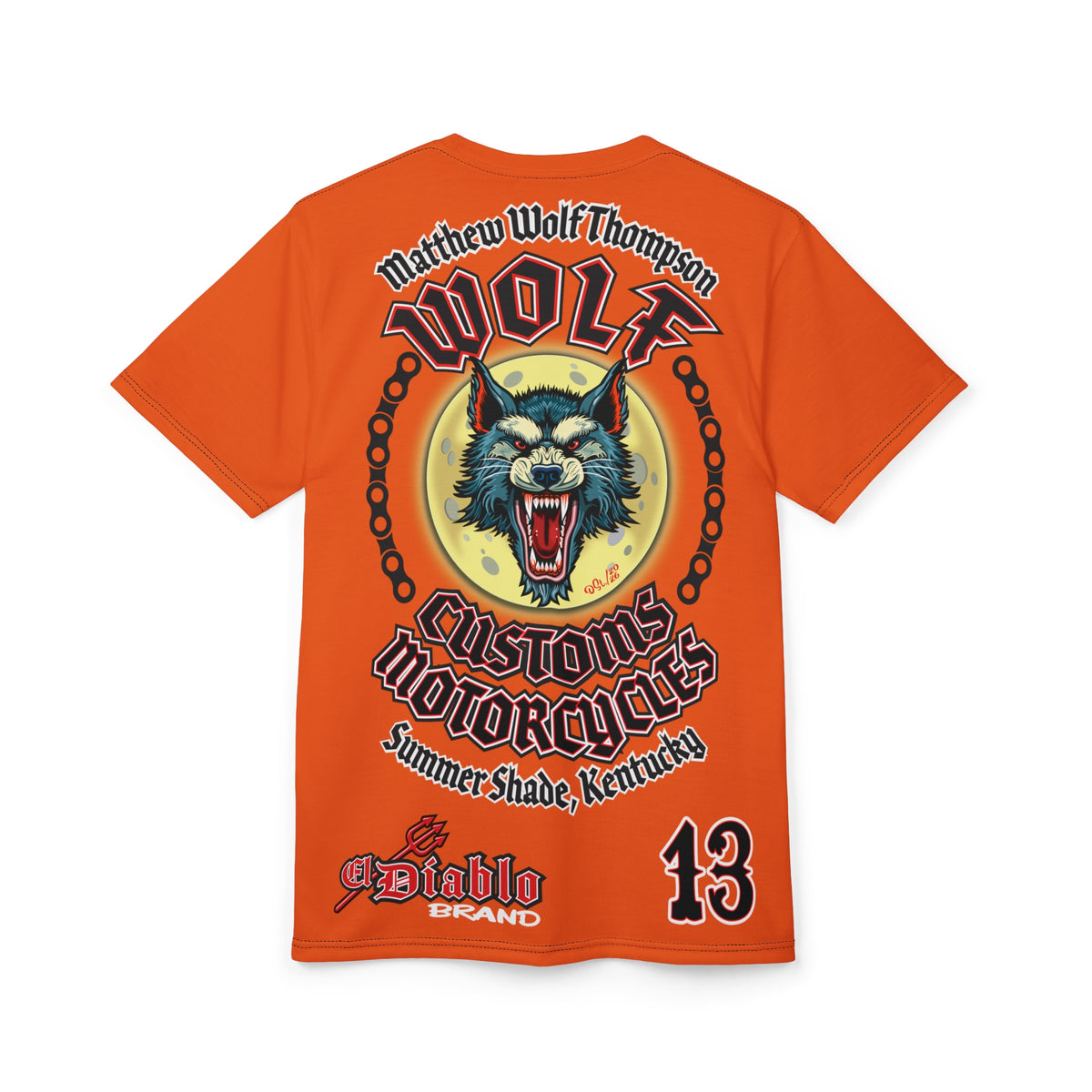 MWT Wolf Customs Motorcycles Super Tee — Viciously Cool High Performance Motorcycle Riding Shirt