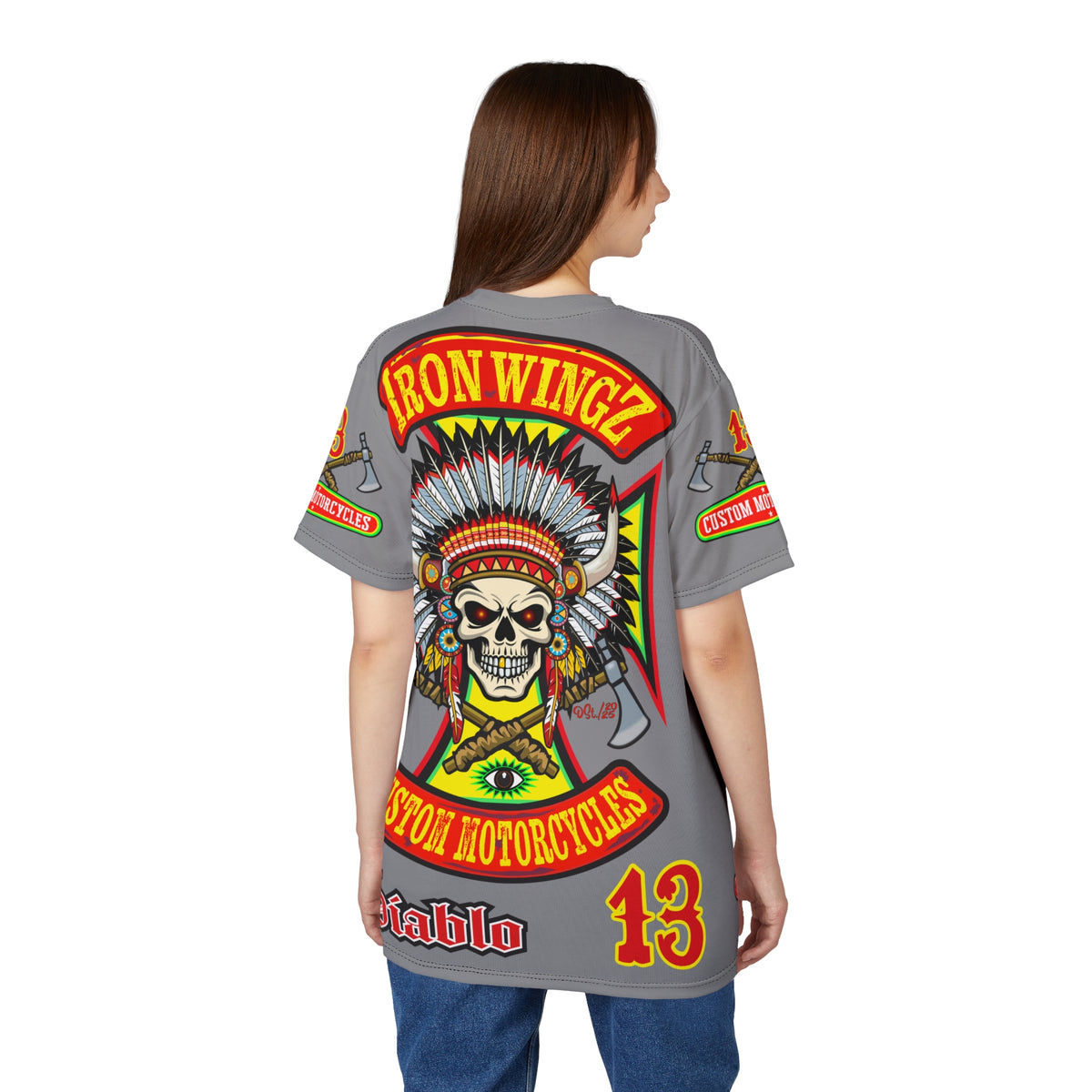 Iron Wingz Garage HiViZ Motorcycle Rider Super Tee