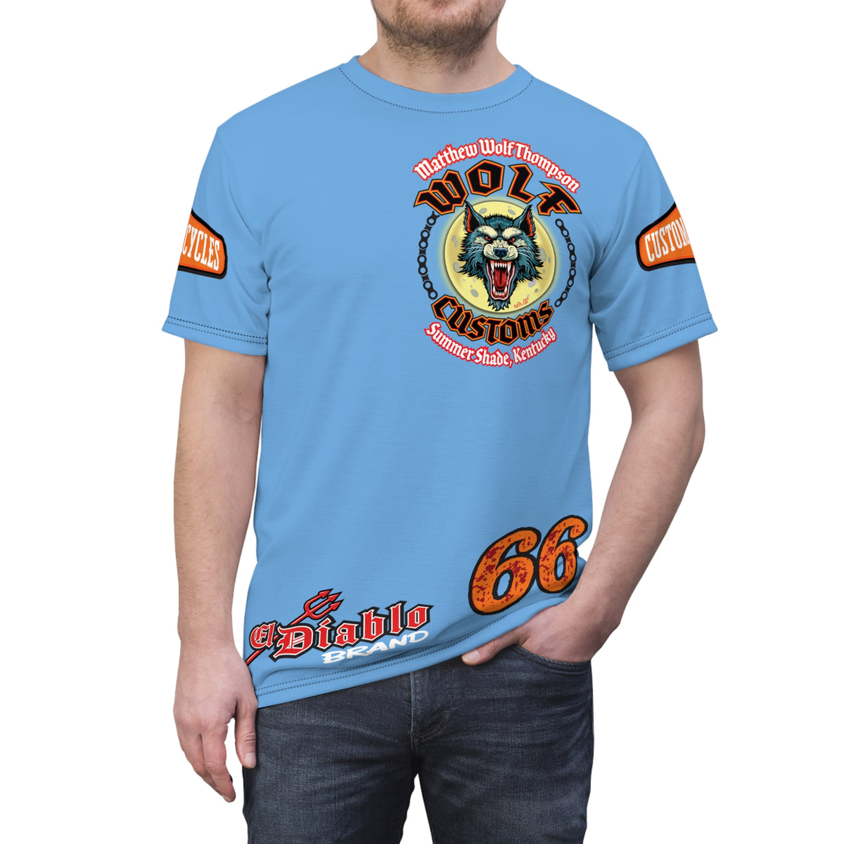 SRT MWT Wolf Customs Motorcycle Super Riding Tee — Viciously Cool High Performance Motorcycle Riding Shirt