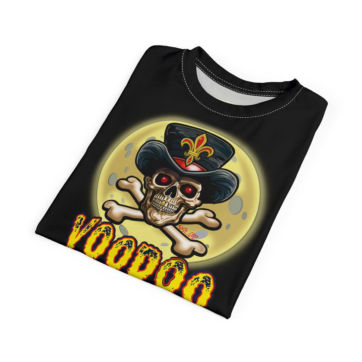 Voodoo Custom Motorcycles Black Magic HiViz Tee, Edgy Graphic Biker Shirt
