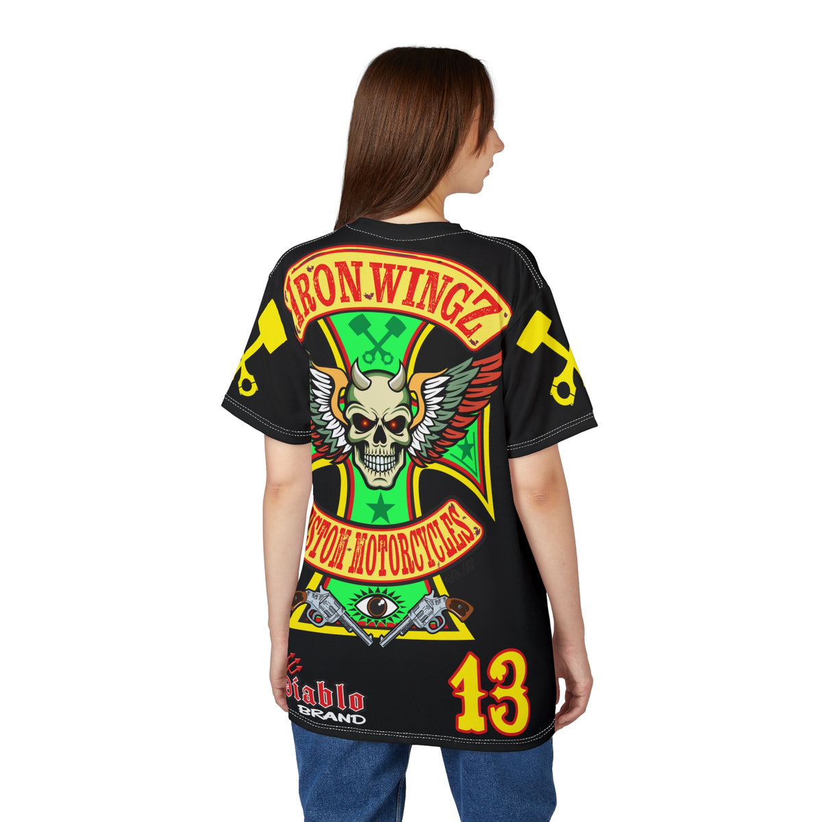 Iron Wingz Garage HiViz Super Tee, Unisex Graphic T-Shirt, Rockabilly Style Shirt,  Perfect Gift for Bikers