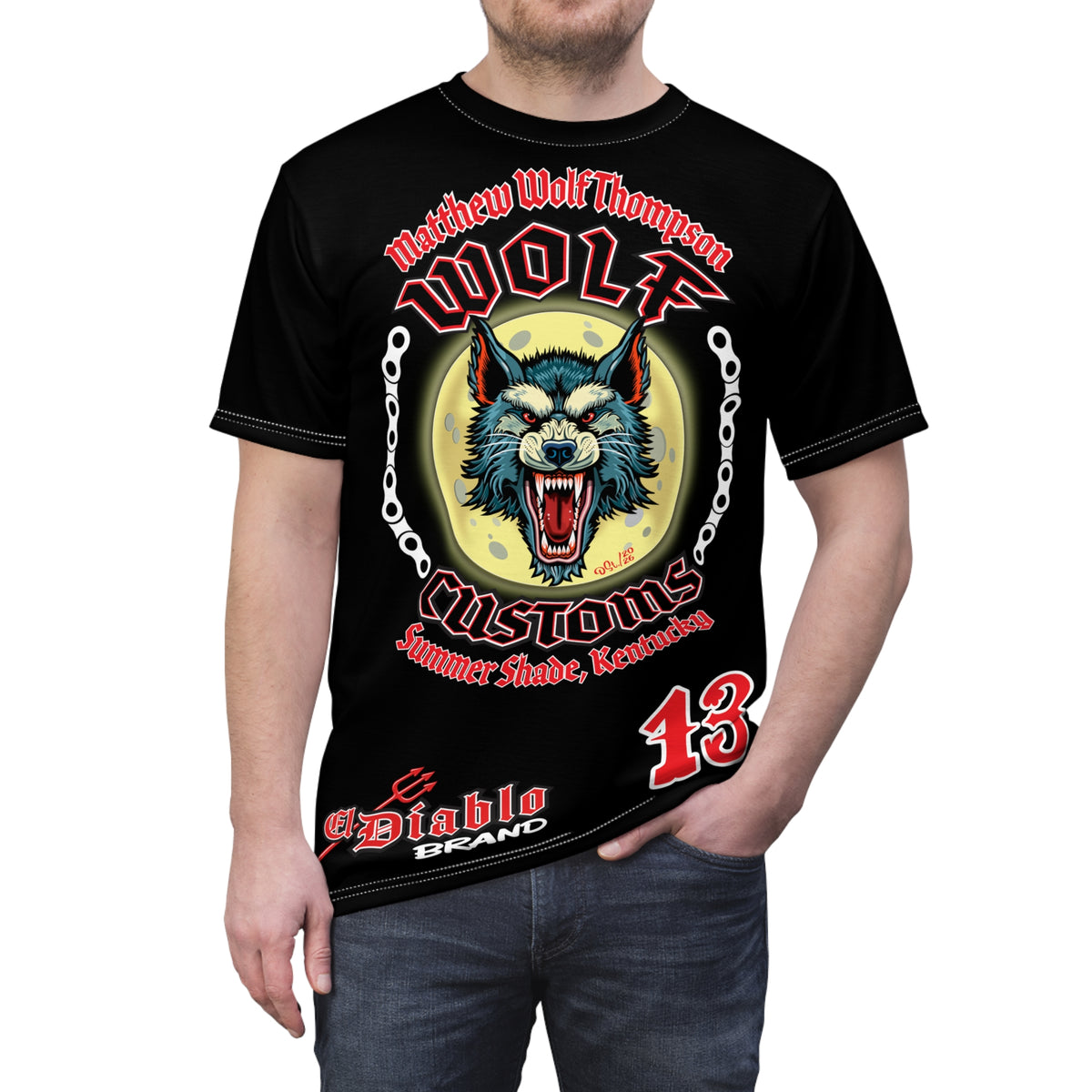 MWT Wolf Custom Motorcycles Super Tee — Viciously Cool High Performance Motorcycle Riding Shirt