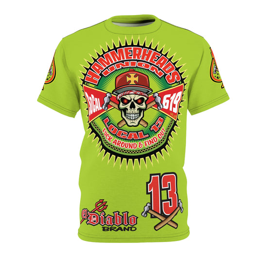 VERY Special Hammerheads Union Local 13 -  Custom HiViz Motorcycle Riding Tee Shirt _ Super Comfort and Fit