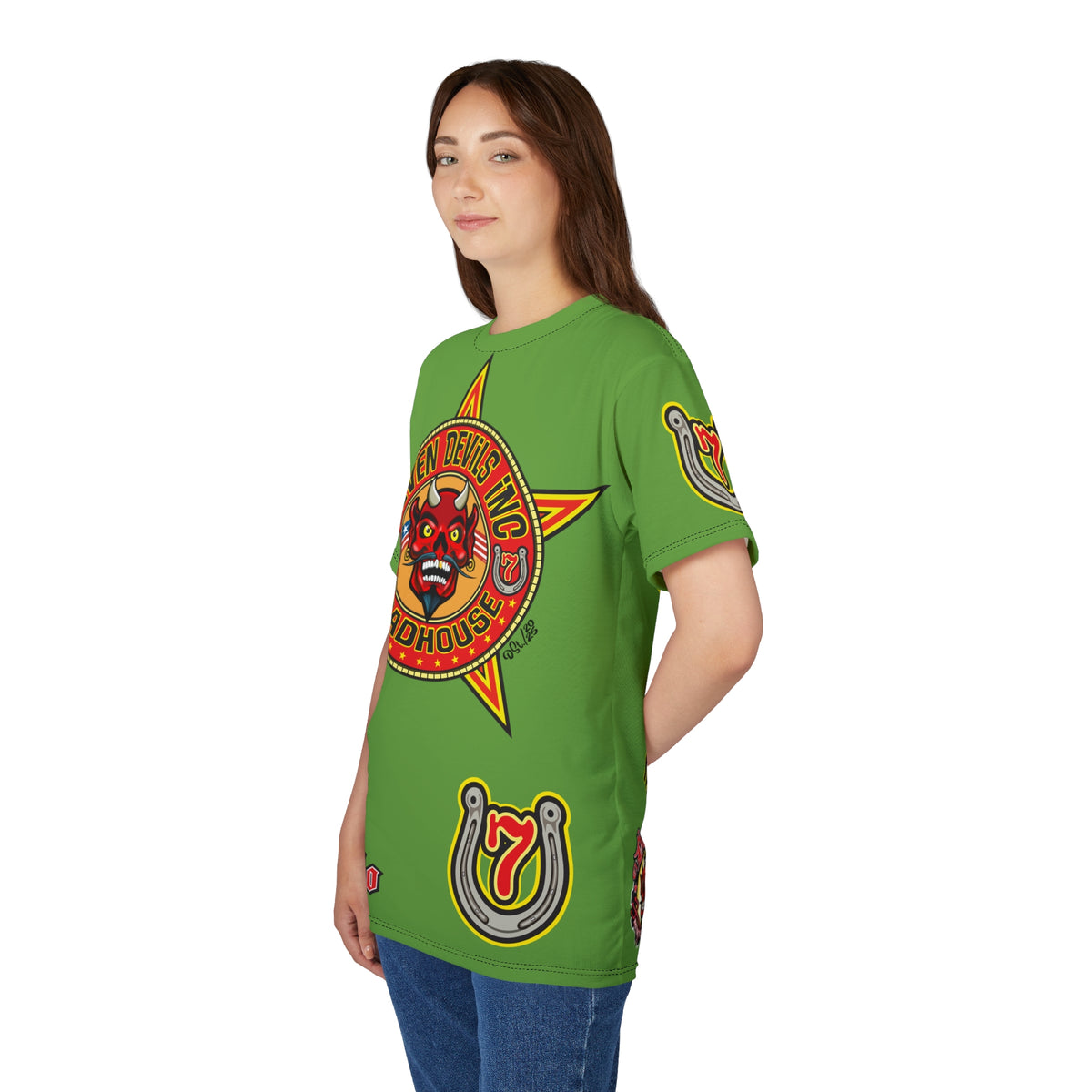 Seven Devils Inc. Roadhouse HiViz Graphic Super Tee - Motorcycle Custom Riding Tee
