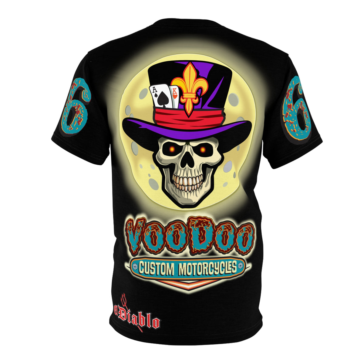 Voodoo Custom Motorcycles Unisex T-Shirt - Edgy Skull Design for Motorcycle Enthusiasts