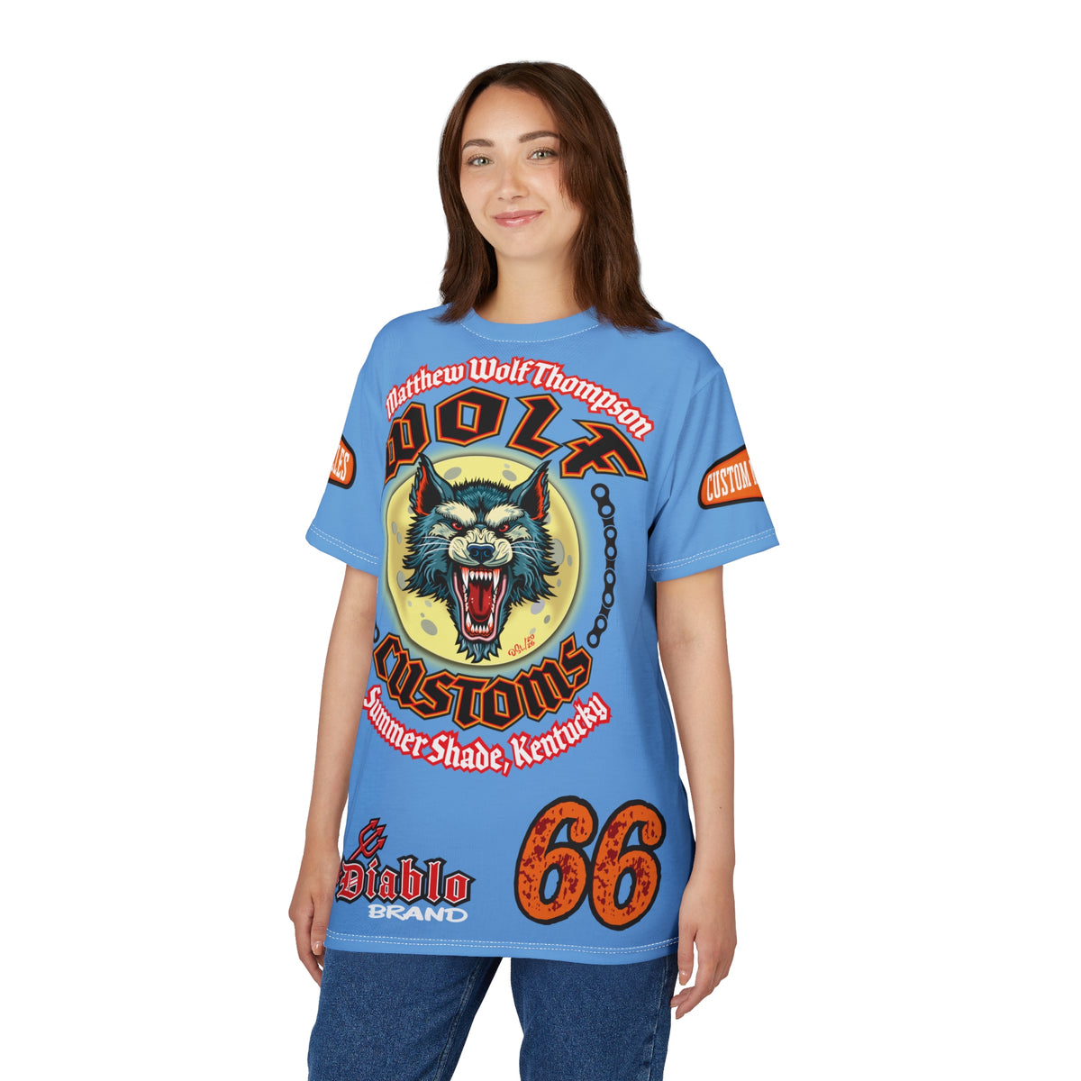 MWT Wolf Customs Motorcycle Super Tee — Viciously Cool High Performance Motorcycle Riding Shirt