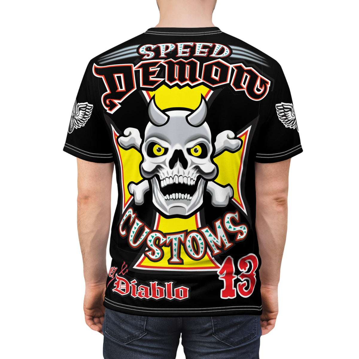 Speed Demon Customs Spectacular HiViz Super Tee - Devilishly Demented Bold Biker Design