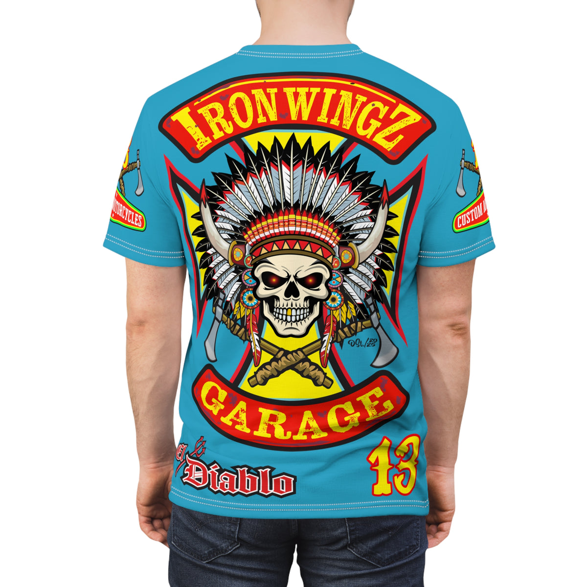 Iron Wingz Garage HiViZ Motorcycle Rider Super Tee