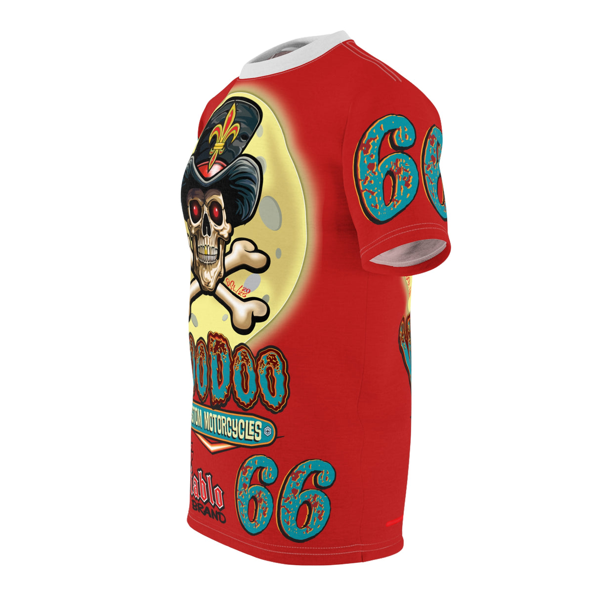 Voodoo Customs Tie Dye Blast Graphic Tee – Unisex- Edgy Style for Bikers