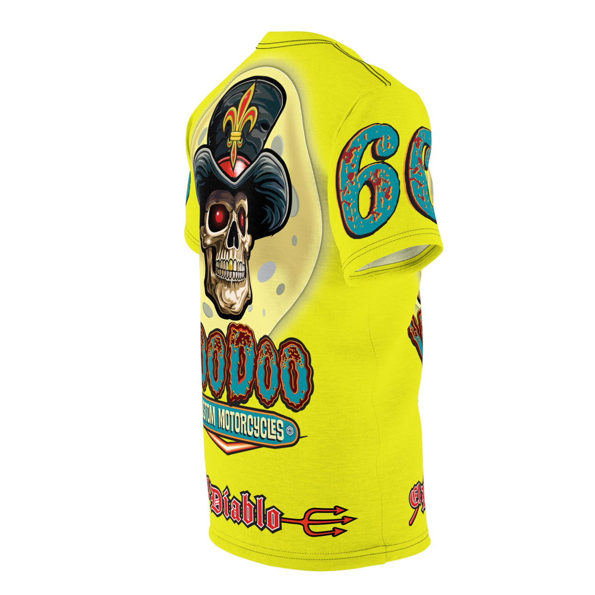 VERY Special HIVIZ Voodoo Customs Graphic Super Tee –  Edgy Style Riding Tee for Bikers