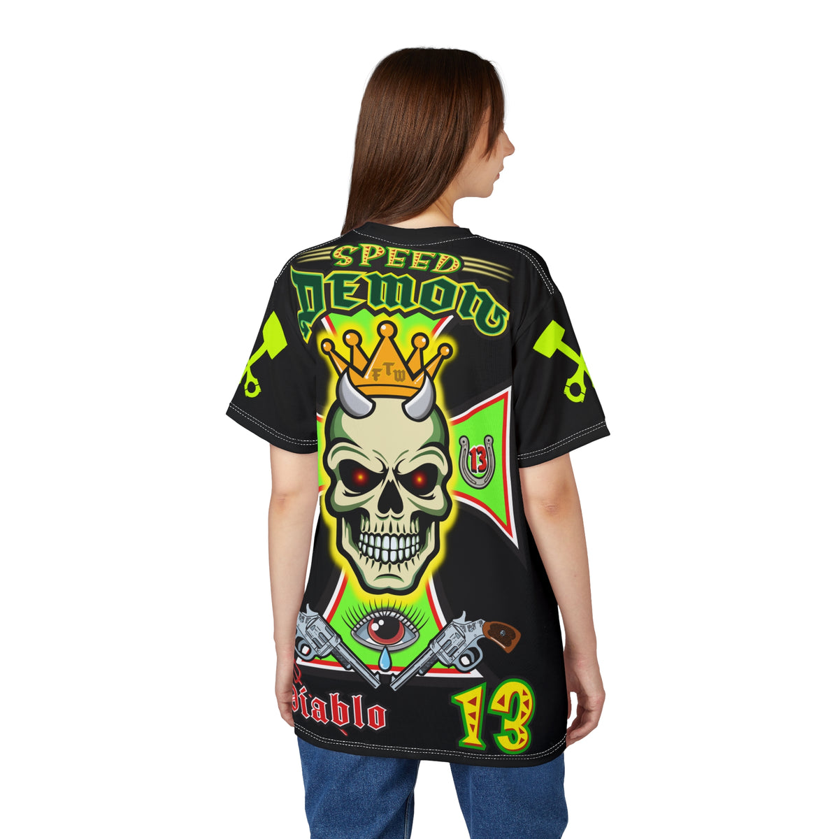 Speed Demon Hellfire HiViz Super Tee - THE Perfect Motorcycle Riding Tee - High Comfort & Perfect Fit Super Tee