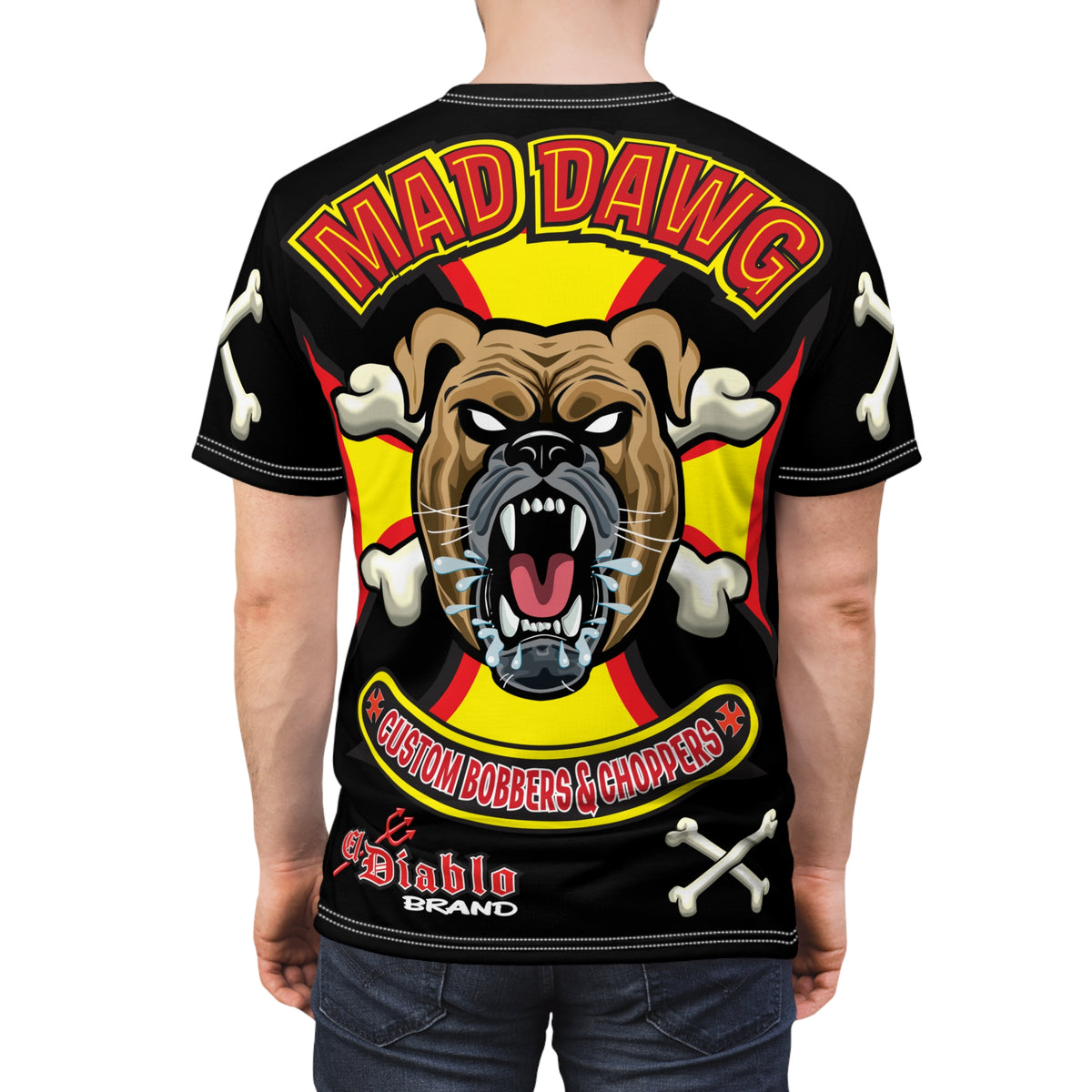 SRT Mad Dawg Customs Americana, Edgy Motorcycle Apparel, HiViz Custom Riding TEE, Rebel Fashion, Biker Style