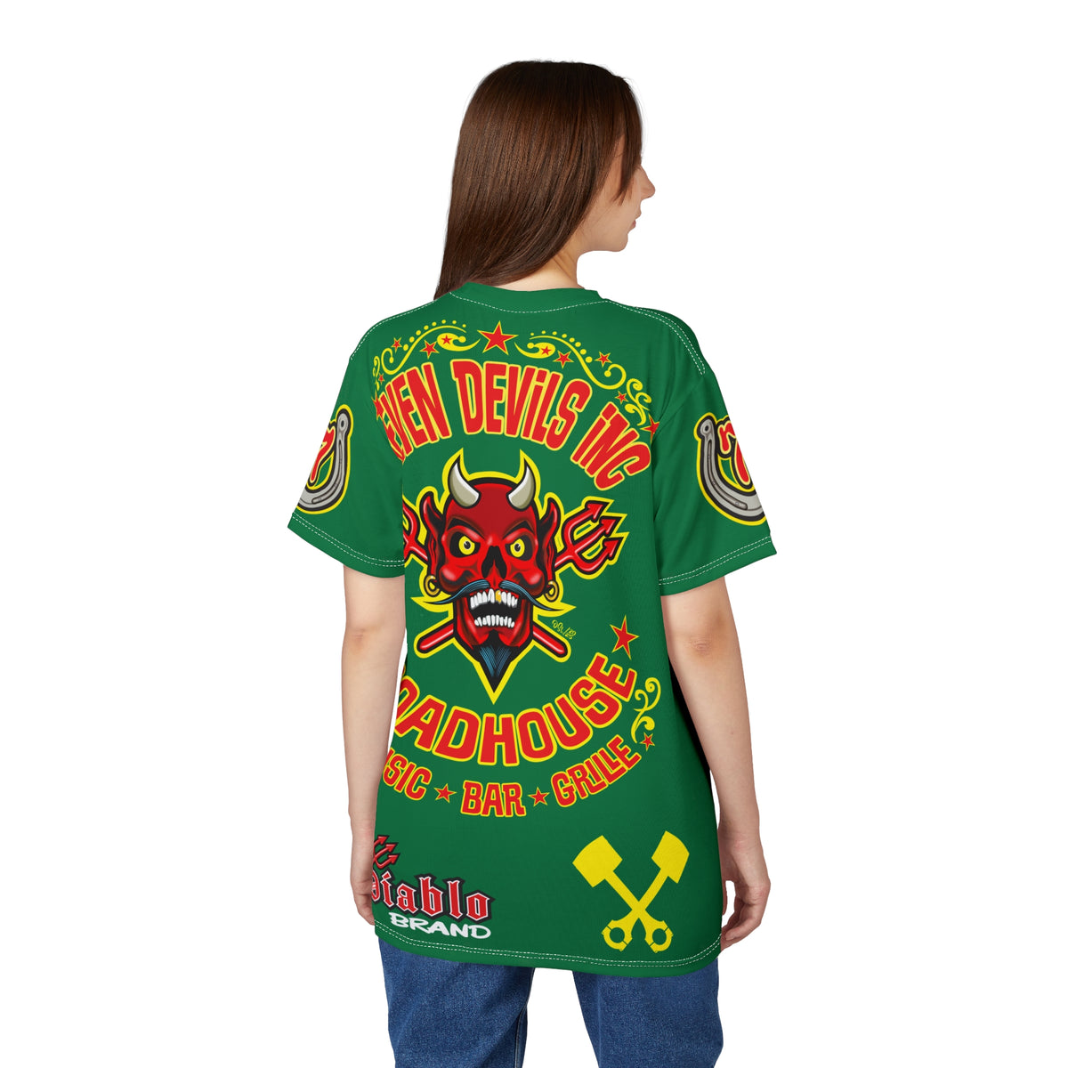 Seven Devils Inc. Roadhouse Deluxe HiViz Graphic Tee - Motorcycle Custom Riding Super Tee