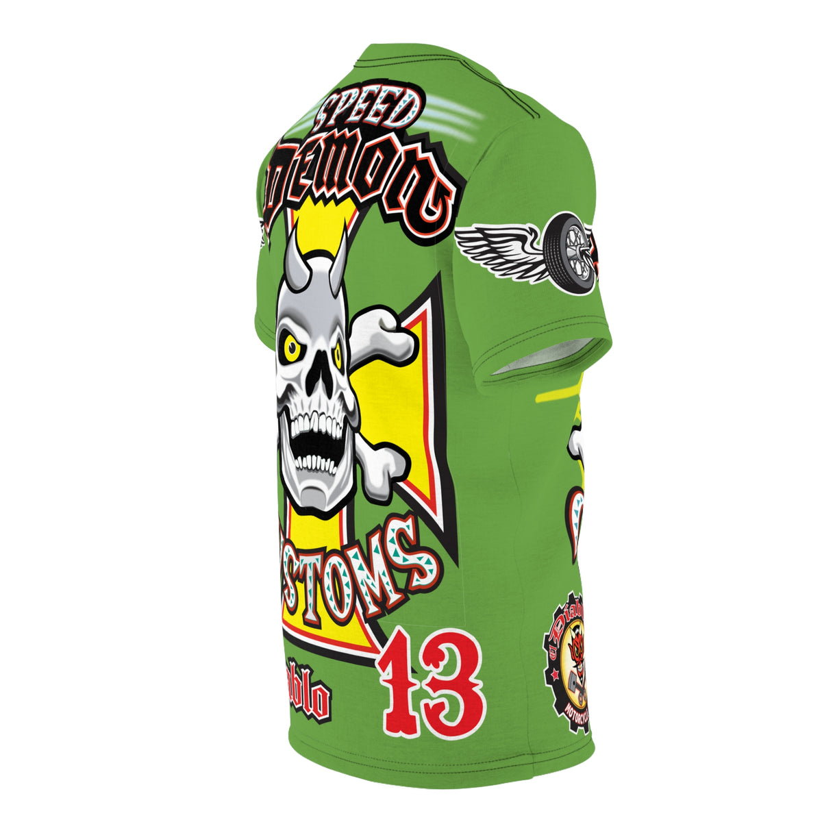 Speed Demon Customs Spectacular HiViz Super Tee - Devilishly Demented Bold Biker Design