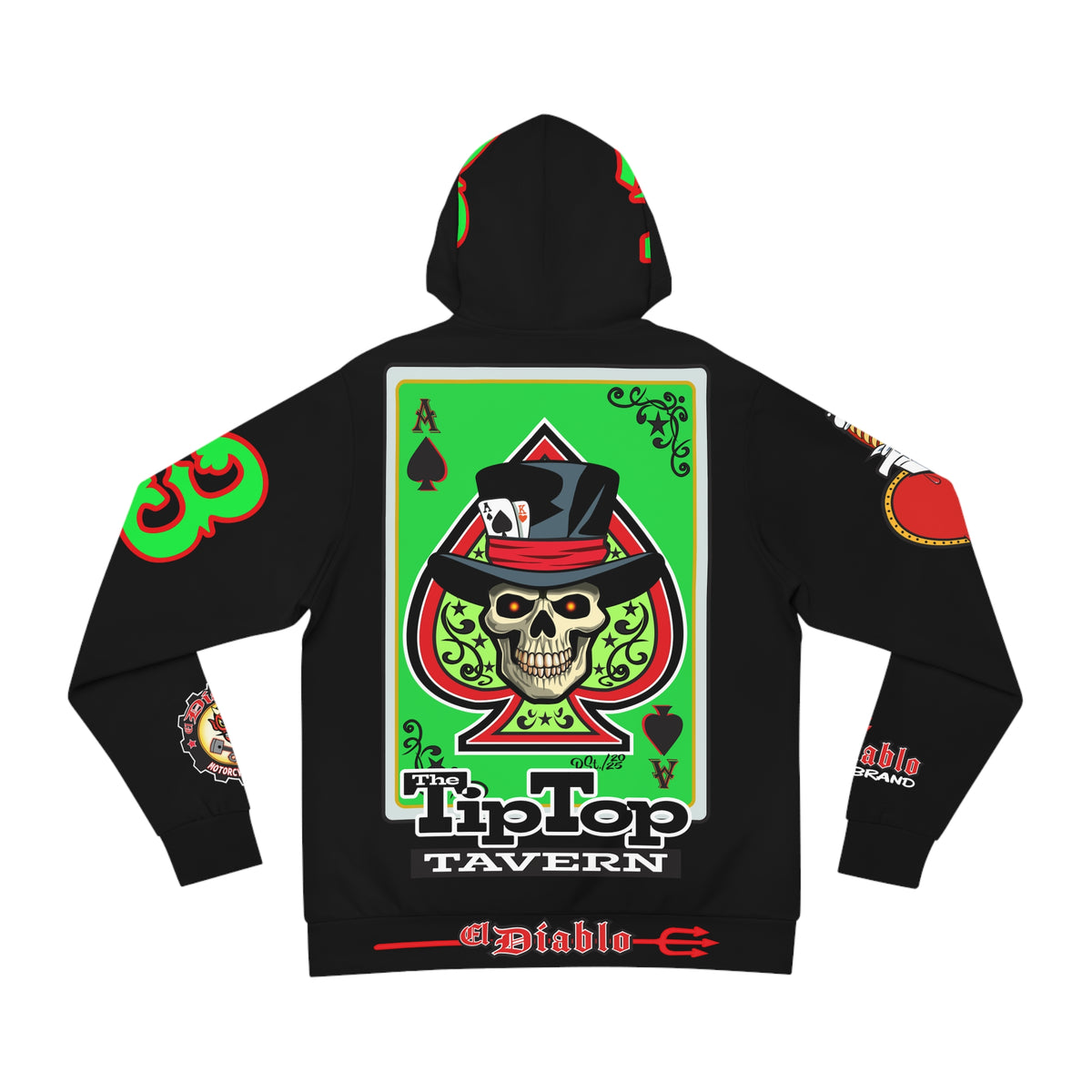 HoodZ Tip Top Tavern America's Best Dive Bar Super Hoodie - Ace of Spades Special Edition - High Visibility Lumina Green Accents