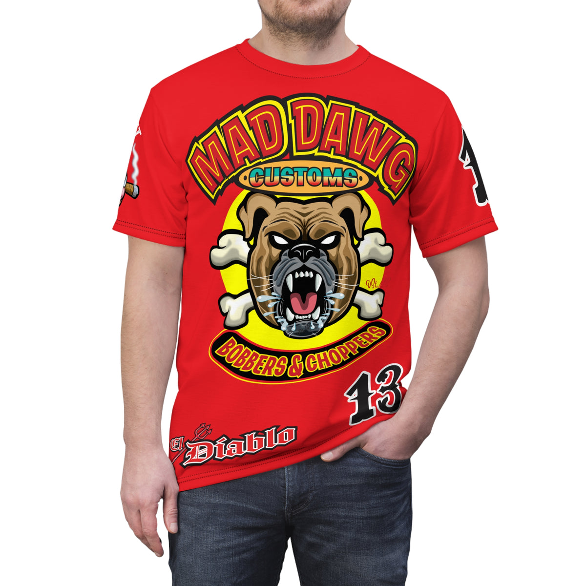 Mad Dawg Choppers & Bobbers Custom Motorcycle Super Tee