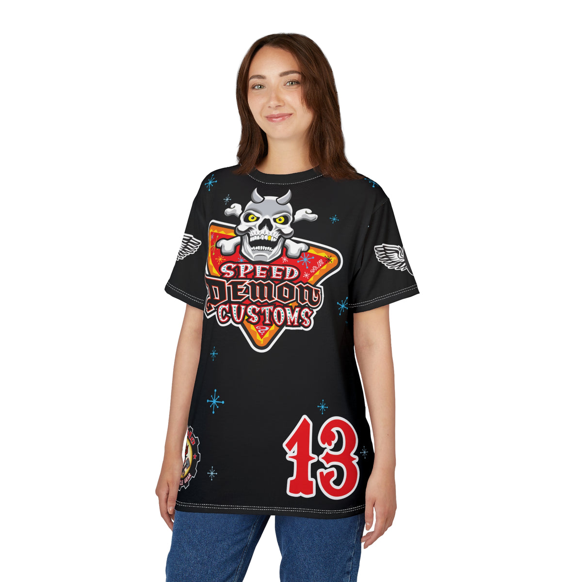 SRT Speed Demon Customs Spectacular  Super Riding Tee - Devilishly Demented Bold Biker Design